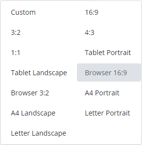 Slide Aspect Ratio Options