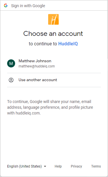 Select Google Account