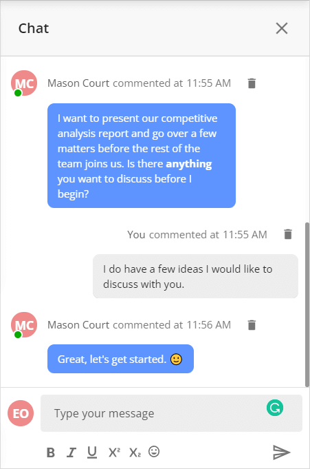 chat conversation nomc