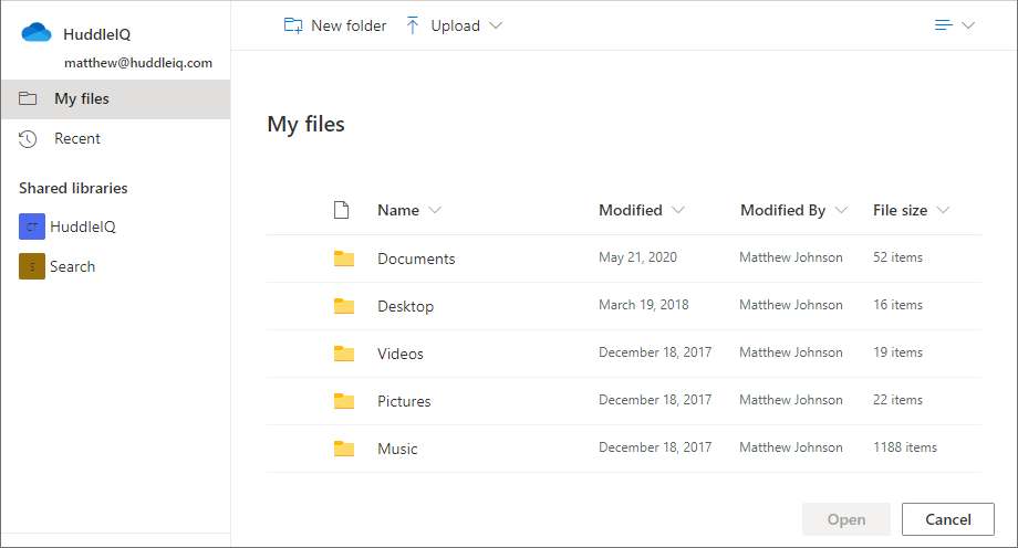 microsoft ondrive select files