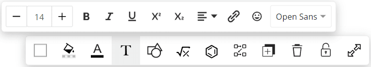 object text toolbar