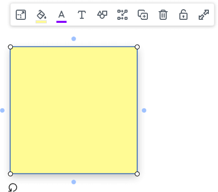 sticky note selected with menu nomc
