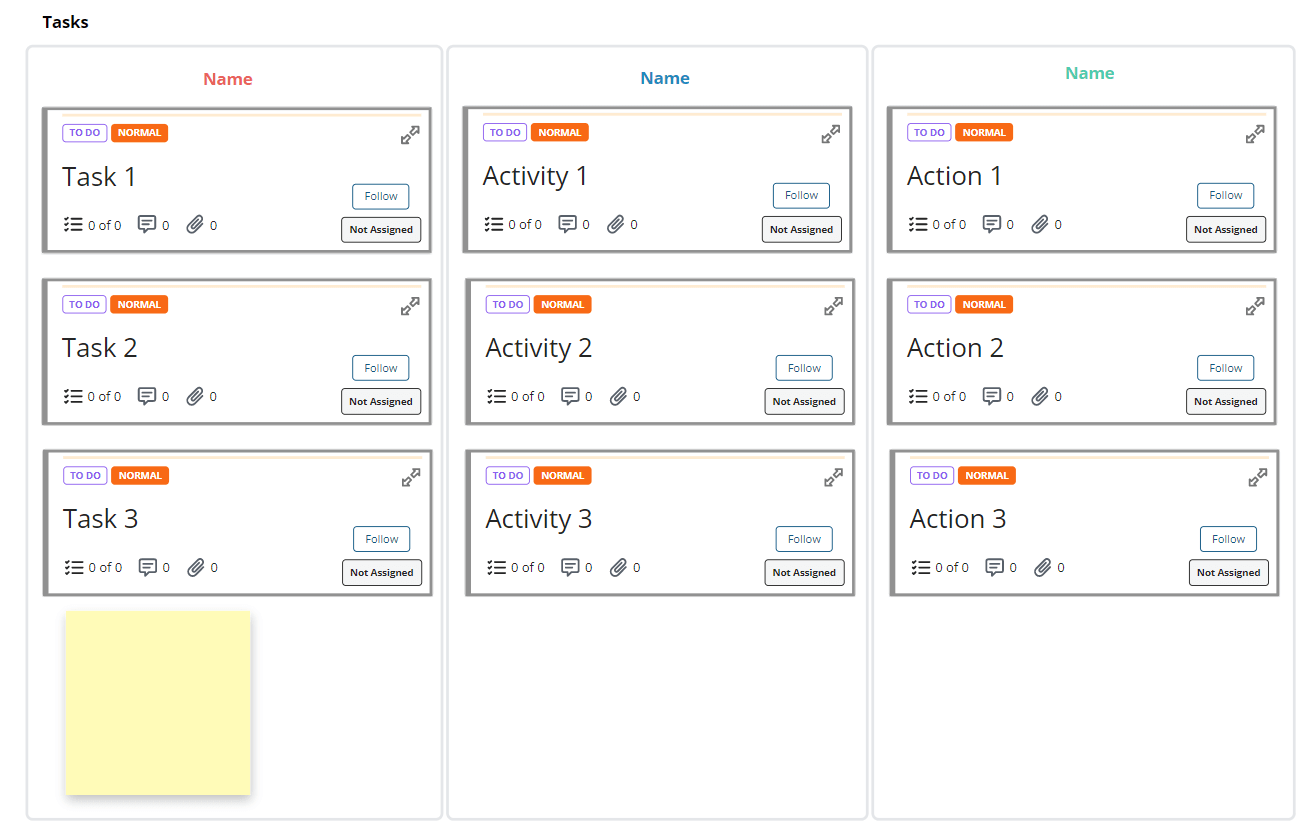 3 Columns with Cards