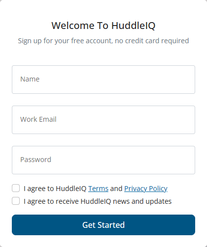 Create an Account With HuddleIQ