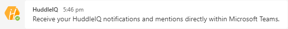 microsoft teams huddleiq intro message